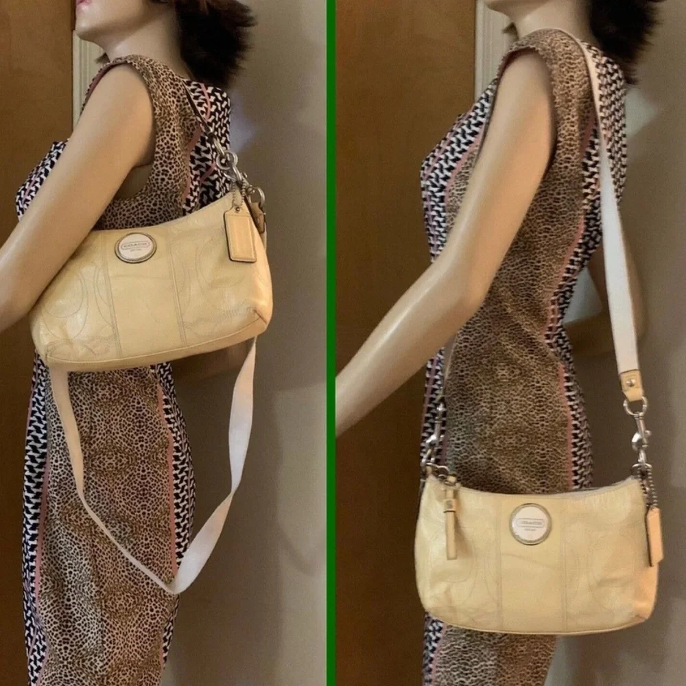Coach Olive Green Leather Hobo Shoulder Bag